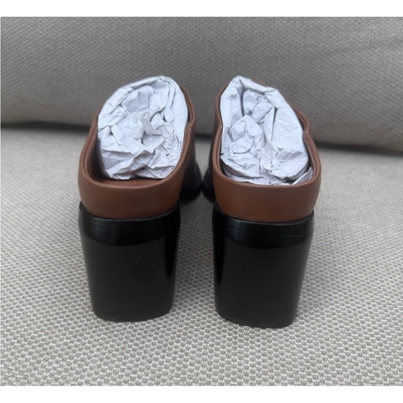 Everlane The Outlaw Mule Women's Size 5 Brown Leather Block Heel Slip On - Picture 4 of 6